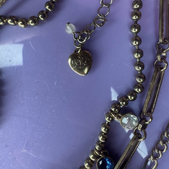 Betsey Johnson Layered Beetle Necklace with floral charms - Picture 9 of 10